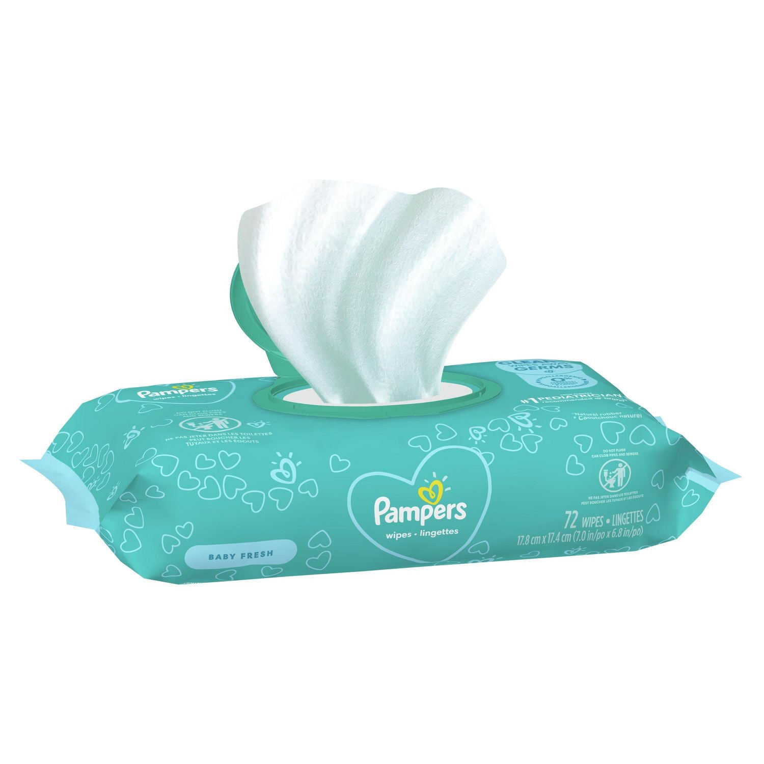 Pampers Complete Clean Lingettes pour Bébés - Parfum Frais. 1 Paquet à Couvercle Rabattable (72 Lingettes au Total)