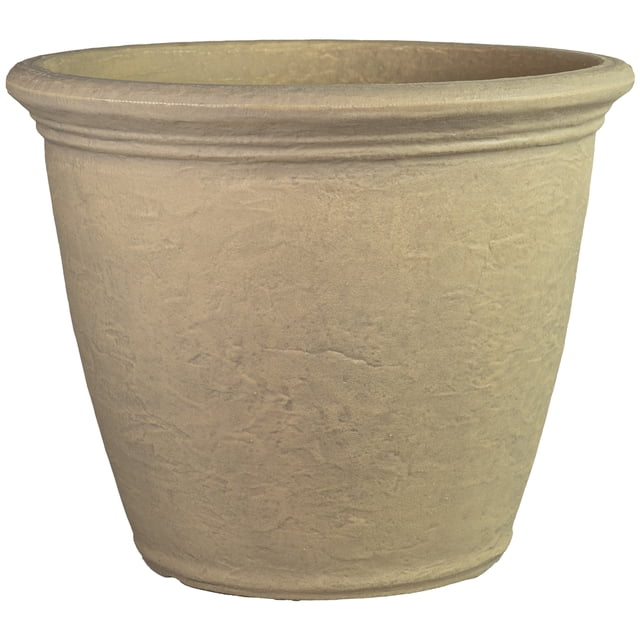 Sunnydaze Jardinière d'Extérieur à Double Paroi en Anjelica Résistante aux Intempéries - 20 Pouces - Fini Beige