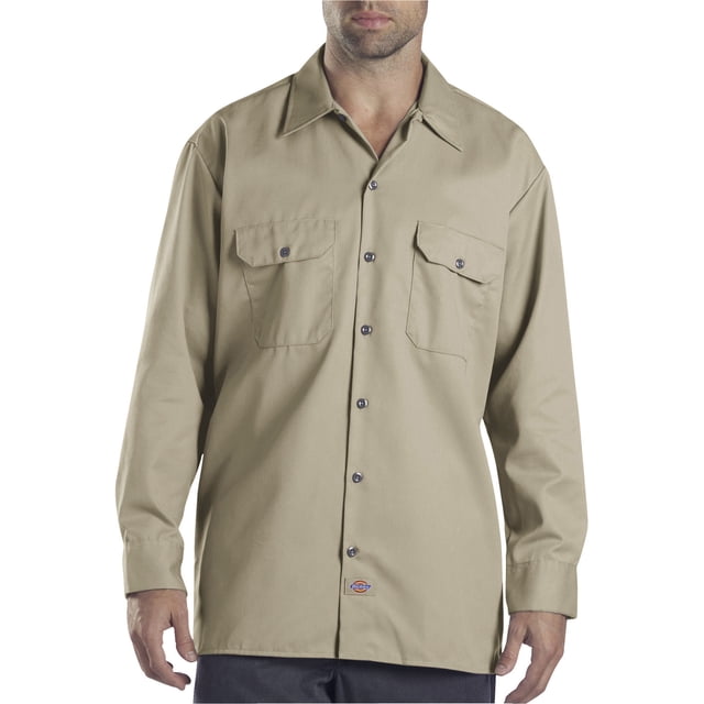 Dickies Mens Long-Sleeve Work Shirt, 3X, Desert Sand