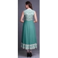 thumbnail image 4 of Bimba Robe Anarkali Vert Aigue-Marine à 2 Feuilles pour Femmes, Kurti Imprimée Ethnique Indienne, Longue Kurta, Robe de Soirée, Moyen, 4 of 6