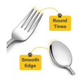 thumbnail image 3 of 30 Pieces Kids Silverware Set Stainless Steel Toddler Utensils Flatware Set Toddler Silverware Spoo_Surprise-Silver, 3 of 5