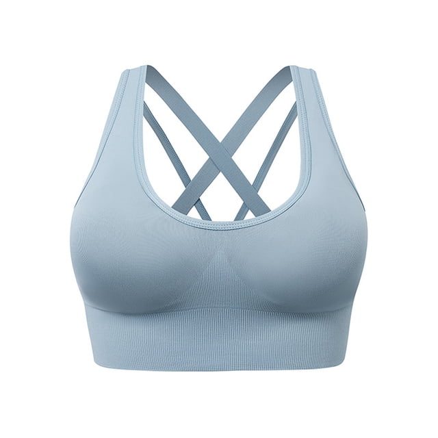 Tumotour Sports Bra for Women No Underwire Criss-Cross Back Push Up Bra Seamless Soft High Impact Workout Bra Full Coverage Supportive Comfort Everyday Bra for Running Fitness Daily Life Yoga Lounging
