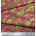thumbnail image 3 of Soimoi Brown Modal Satin Fabric Palm Leaves Printed Fabric 1 Yard 42 Inch Wide, 3 of 3