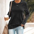 thumbnail image 2 of Pxiakgy T-Shirts pour Femmes T-Shirts Décontractés Col Rond Manches Courtes Longues Chemise Douce Ample Noir + 4TG, 2 of 4