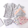 thumbnail image 4 of 2025 Ensemble de Pyjama en Coton pour Femmes Ensembles de Pyjamas pour Femmes Haut à Manches Courtes Robe de Nuit Capri Pantalon pour Dames Tenue de Nuit, 4 of 6