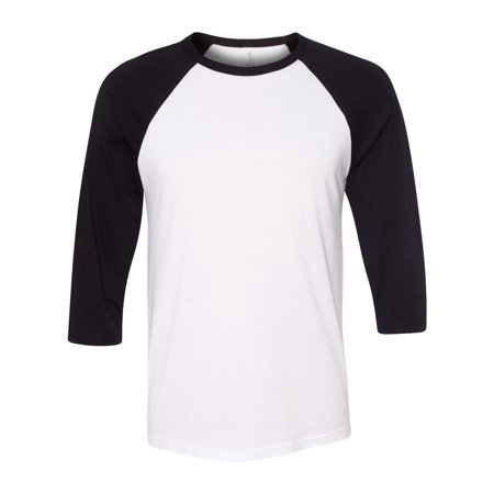 BELLA + CANVAS Unisex Three-Quarter Sleeve Baseball Tee 3200C