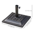 thumbnail image 3 of Outsunny 20 lbs Resin Patio Umbrella Stand Base Coated Pole Square Market Umbrella parasol Holder Bronze, 3 of 9
