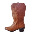 thumbnail image 1 of Kcodviy Bottes Mi-Hautes d'Hiver à Enfiler pour Femmes, Bottes Mi-Hautes pour Dames d'Extérieur à Fleurs, Chaussures à Talons Carrés Mi-Hautes pour Femmes, Mi-Hautes pour Femmes, Mi-Hautes pour Femmes, 1 of 6