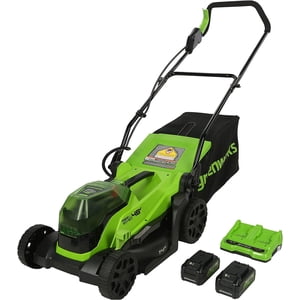 Greenworks 48V 14-In Tondeuse à gazon, 2 x 24V 4,0AH USB Piles & Chargeur inclus