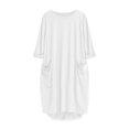 thumbnail image 4 of Pompotops Robe Ample pour Femmes avec Poches, Col pour Dames, Hauts Longs Décontractés, Robe Grande Taille en Solde, 4 of 4