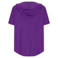 thumbnail image 3 of Timegard Womens Tops V Neck Short Sleeve Drawstring Hoodies Pullover Tee Comfy Summer Casual Tunic Tops, 3 of 5