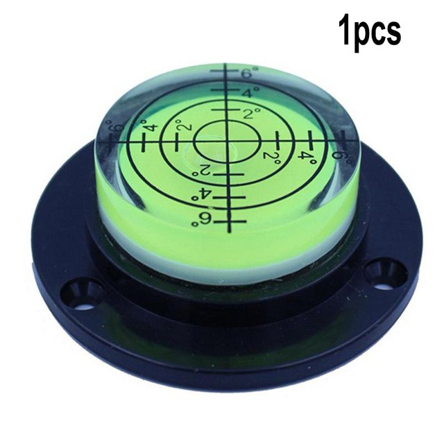 Lefu 50 x 12 mm Niveau à Bulle Noir Angle Clair Mini Niveleur Rond Bullseye