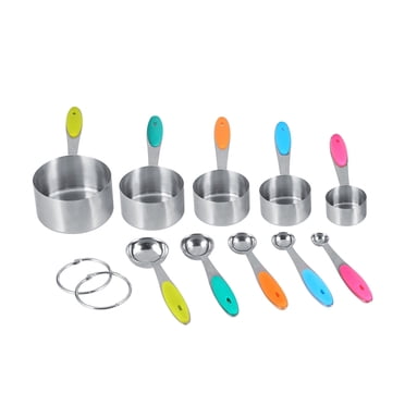 Herwey 10 Pcs Tasses à Mesurer et Cuillères en Acier Inoxydable