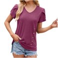 thumbnail image 2 of Pisexur Hauts d'Été pour Femmes Mode Chandail Décontracté Uni à Manches Courtes, Hauts pour Femmes Beige, m, 2 of 2