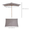 thumbnail image 3 of Outsunny Patio Umbrella, Sun Outdoor Umbrella with Bamboo Ribs for Garden, 3 of 10
