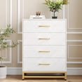 thumbnail image 2 of Commode pour Chambre avec 4 Tiroirs, Meuble Télé Commodes Commode pour Salon Couloir Entrée, Panneau MDF, Blanc, 2 of 8