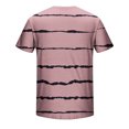 thumbnail image 4 of HKEJIAOI T-Shirt Rayé pour Hommes T-Shirt Marin Haut Gris à Rayures T-Shirt d'Été de Plage, 4 of 5