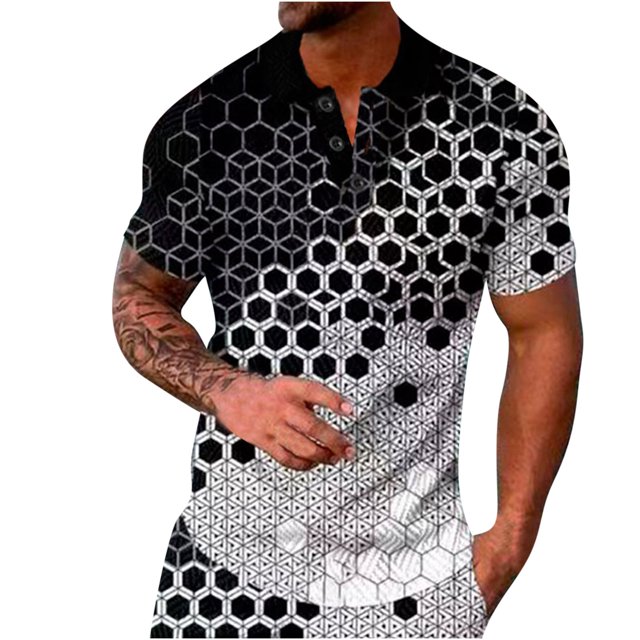 Birdeem Ensemble Estival de Survêtement pour Hommes, Chemise Mode Décontractée à Manches Courtes, Blouse et Chemise à Col Rabattu à Manches Courtes