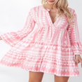 thumbnail image 2 of Robe Courte d'Été à Fleurs pour Femmes Boho Fluide Robes Courtes à Manches Longues Robe de Cocktail, 2 of 7