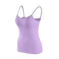 thumbnail image 4 of Timegard Camisoles pour Femmes 3 Pcs avec Soutien-Gorge Intégré Col Rond Bretelles Spaghetti Ajustées Douces Maillots de Corps Décontractés Hauts de Pyjama, 4 of 6