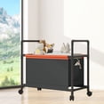 thumbnail image 4 of Black Rolling Storage Cart On Wheels With Handle Large Capacity Organizer For Shoes Clothes Toys Reusable Pouches Drawer Design Movable Tote For Home Office U-956 Black, 4 of 6
