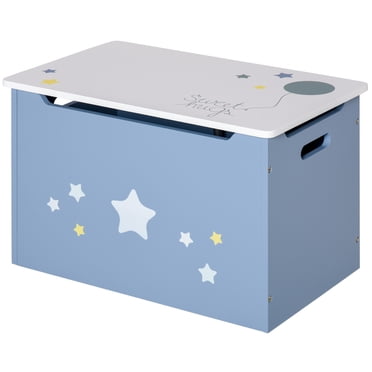 Qaba Kids Toy Storage Box, Organizer Chest with Gas Stay Bar, Blue