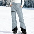 thumbnail image 2 of FAVIPT Pantalon de Ski de Randonnée pour Femme, Léger, à Empiècements, Imperméable, Chaud, Pantalon de Planche à Neige avec Poches, Gris, P, 2 of 8
