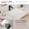thumbnail image 2 of Stylish Undermount 20-3/4"L White Porcelain Rectangular Bathroom Sink with Pop-Up Drain P-200D, 2 of 9