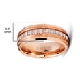 thumbnail image 3 of Bague d'Éternité pour Homme en Carbure de Tungstène Ton Or Rose, Alliance, Zircon Cubique Rond 8 mm, 3 of 3