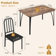 thumbnail image 2 of Yiwa Dining Table Set for 4, Kitchen Table and Chairs for 4 with with Chamfer Design, 5 Piece Dining Room Table Set with Cushion Seats for Small Space, Home Kitchen, Apartment, 2 of 7