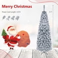 thumbnail image 4 of Costway 6 FT Pre-Lit Flocked Pencil Christmas Tree Hinged White, 4 of 11