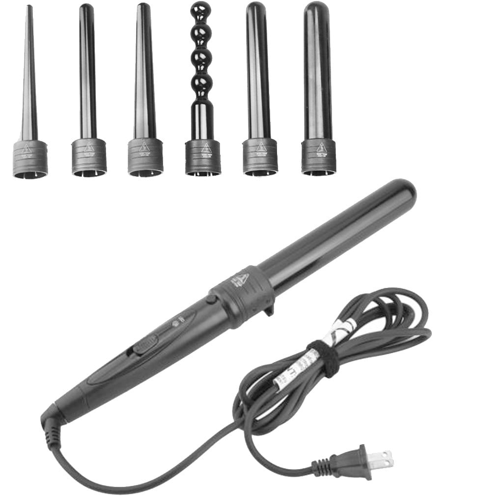 Xihbxyly Clearance 6 in 1 Curling Iron Wand Hair Curler Set Ceramic Barrels Heat Hair Styling Tools Deals
