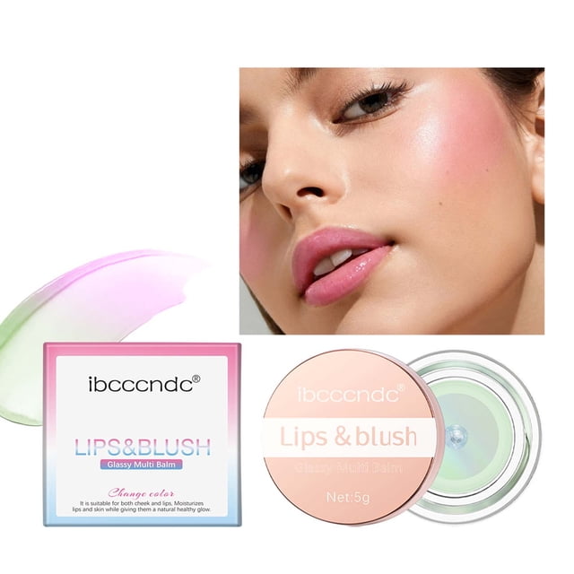 EGNMCR Blush Warm Powder Blusher Transparent Color Changing Gel High Gloss Powder Blusher Cream Natural Nude Makeup Rouge Powder Blusher a canmake