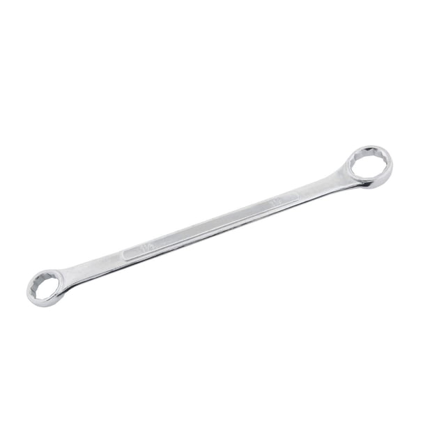 Hitch Ball Wrench fits 1 1/8 inch and 1 1/2 inch hitch nuts, made of solid steel with a chrome finish and 12-point hex ends, designed for easy leverage when installing or removing hitch balls on towing hitches, also suitable for use with X-Mount ball mounts.