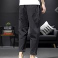 thumbnail image 5 of RXIRUCGD Pantalon Décontracté d'Été pour Hommes avec Boutons, Taille Élastique et Poches, Noir, Taille : 4TG, 5 of 5