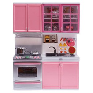 Dalazy Kids Role Play Kitchen Set Pretend Play Cooking Utensils Children Lights Sounds Realistic Kitchen Early Learning Toys