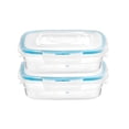 thumbnail image 3 of Starfrit LocknLock Easy Match Square Food Storage Container Set, 2 x 19oz (550ml), Transparent, with Lids, 3 of 11