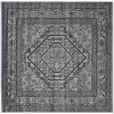 Safavieh Adirondack Collection ADR108A Silver and Black Oriental Vintage Square Area Rug (10' Square)
