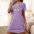 thumbnail image 2 of Birdeem Chemises de Nuit pour Femmes Chemise de Nuit Courte Surdimensionnée pour Femmes Robe Imprimée à Col Rond et Manches Courtes, 2 of 12