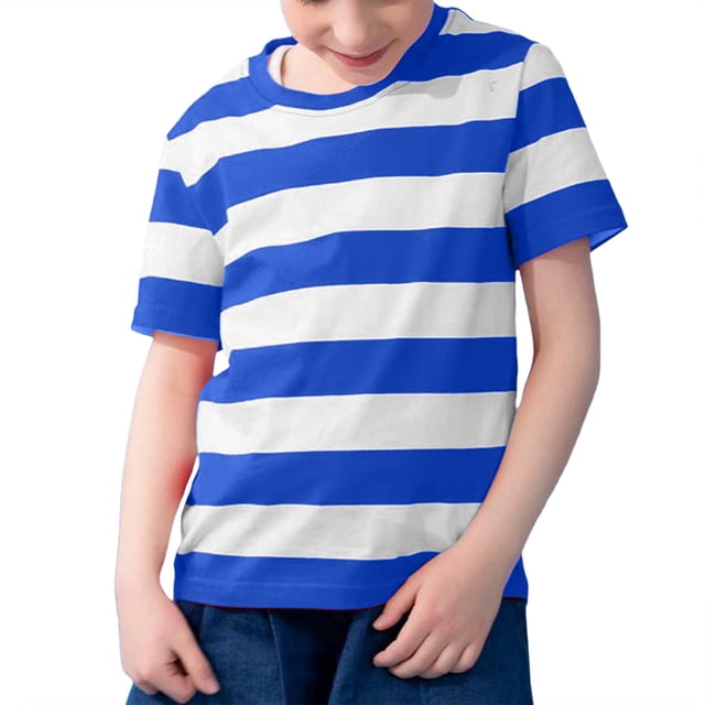 T-shirts d'Été à Rayures à Manches Courtes pour Filles, à Blocs de Couleur, Tendance, Col Ras du Cou, Chandails à Enfiler, Hauts, Blouse Décontractée
