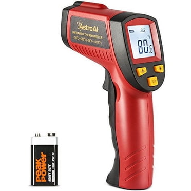 AstroAI Digital Infrared Thermometer, Laser Temperature Gun with LCD Screen -58℉~1022℉ (-50℃~550℃) for Baking, Barbecue, Car Engine and Tire, Auto-off, Red