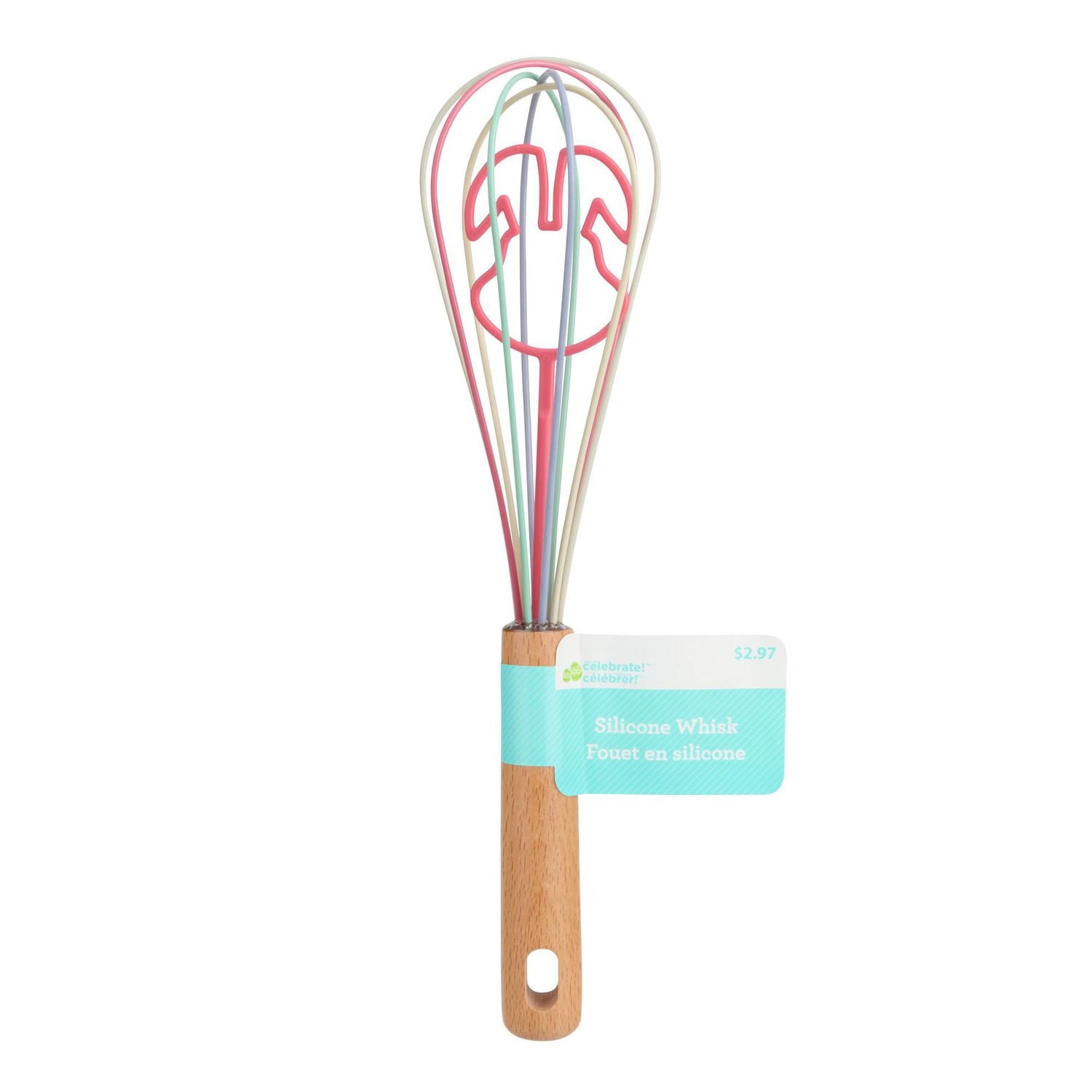 Fouet Way to Celebrate en Silicone 11”, Forme de lapin, Rose
