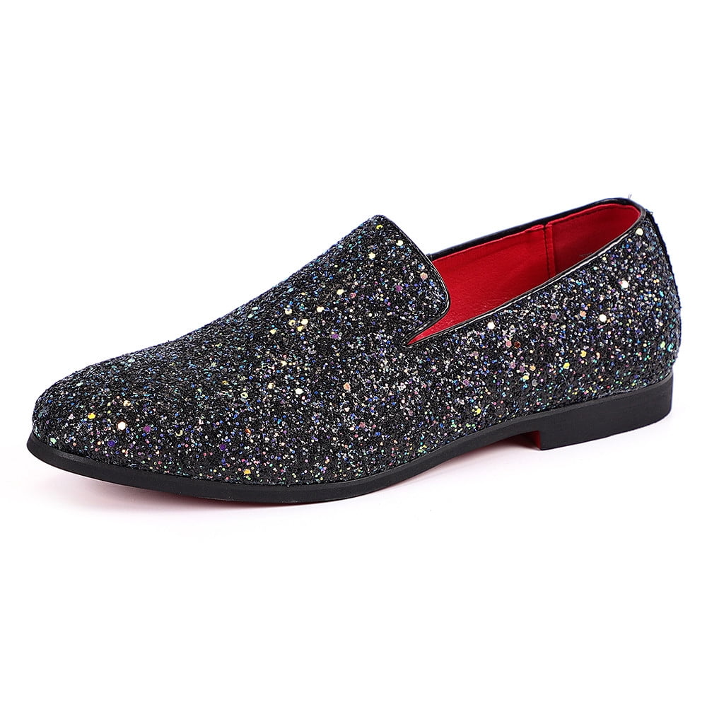 Santimon Men Dress Shoes Glitter Loafers Slip On Casual  display picture 2