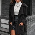 thumbnail image 2 of Manteau Veste d'Hiver Chaud en Faux pour Femmes, Uni, à Manches Longues, Vêtement d'Extérieur, 2 of 7