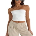 thumbnail image 1 of Women Tube Top  Strapless Backless Solid Slim Fit Summer Ladies Vest for Club Party, 1 of 7