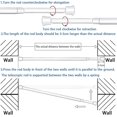thumbnail image 3 of Adjustable Tension Rod Extendable Spring Curtain Rod With Self Adhesive Hook For Closet, White, Length 15.7 To 27.5 Inch (2), 3 of 5