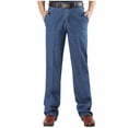 thumbnail image 2 of LOVZFMLL Jeans Mens Casual Solid Zipper High Stretch Straight Leg High Waisted Denim Pants, 2 of 6