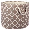 thumbnail image 1 of Design Imports CAMZ37876 16 x 16 x 15 in. Lattice Round Polyester Storage Bin, Brown - Large, 1 of 8