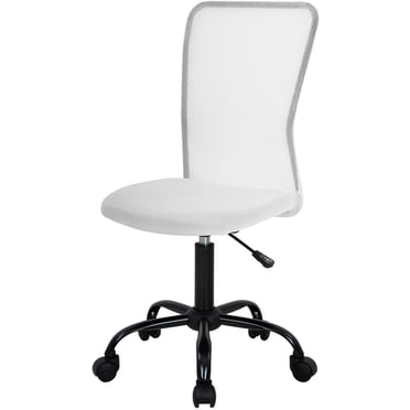 BestOffice Ergonomic Home Office Task Chair with Lumbar Support, Mid-Back Armless Adjustable Design, Mesh, White
