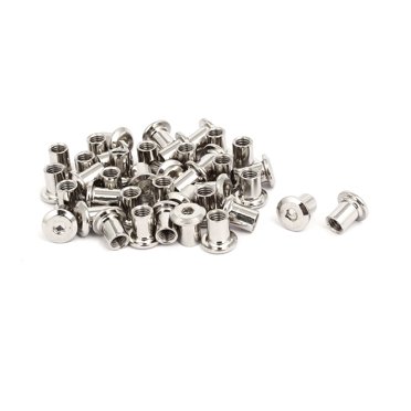 Unique Bargains M6x10mm Female Thread Hex Socket Head Barrel Nut Furniture Fittings 40pcs